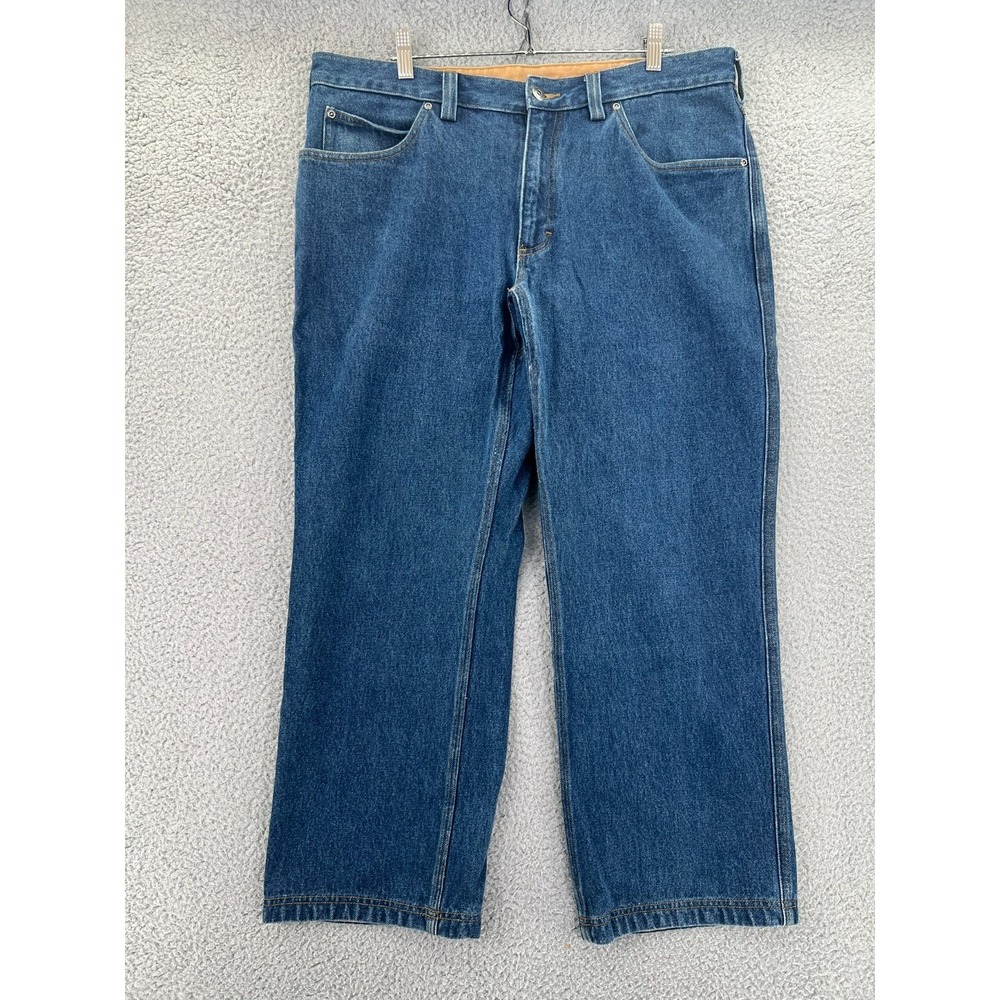 Duluth Trading Jeans Straight Leg Relaxed Fit Men's Sz 38x28 Medium Wash